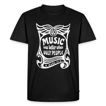 Rock music used to be better funny saying - Men's Premium Organic T-Shirt - black - Front - Nico (187cm)