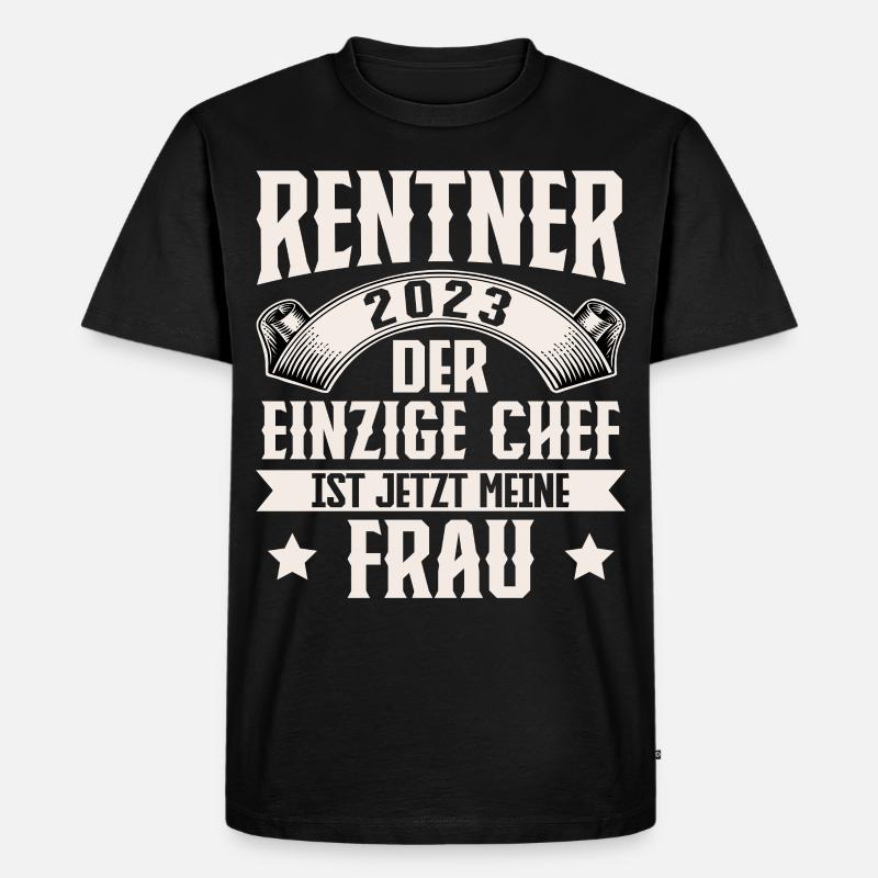 Rentner 2023 Ruhestand - Männer Premium Bio T-Shirt - Schwarz