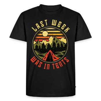 Last Week Was In Tents Camping - Men's Premium Organic T-Shirt - black - Front - Nico (187cm)