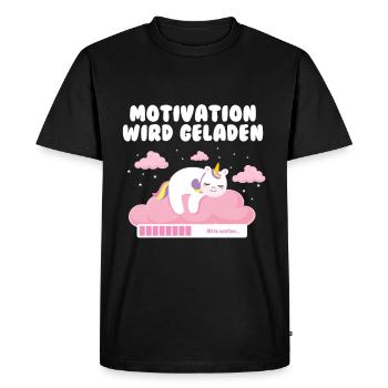 La motivation charge bébé licorne - T-shirt Premium bio Homme - noir - Devant - Nico (187cm)