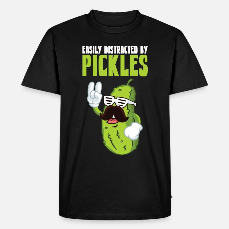 Easily Distracted By Pickles - Männer Premium Bio T-Shirt - Schwarz