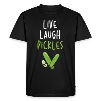 Live Laugh Pickles - Men's Premium Organic T-Shirt - black - Front - Nico (187cm)