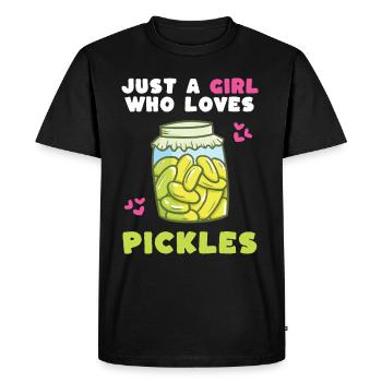 Just A Girl Who Loves Pickles - Men's Premium Organic T-Shirt - black - Front - Nico (187cm)