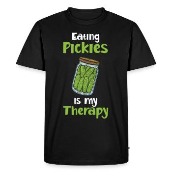 Eating Pickles Is My Therapy - Men's Premium Organic T-Shirt - black - Front - Nico (187cm)