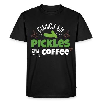 Fueied By Pickles And Coffee - Men's Premium Organic T-Shirt - black - Front - Nico (187cm)
