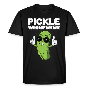Pickle Whisperer - Men's Premium Organic T-Shirt - black - Front - Nico (187cm)