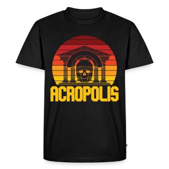 Acropolis Retro Greek Warrior Greece - Men's Premium Organic T-Shirt - black - Front - Nico (187cm)