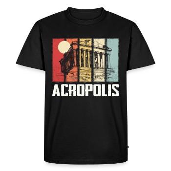 Parthenon Acropolis Athens Greek City Greece - Men's Premium Organic T-Shirt - black - Front - Nico (187cm)