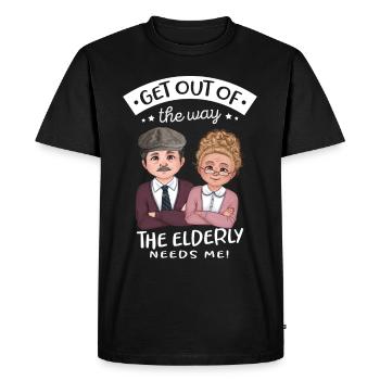 Éloignez-vous des besoins des personnes âgées - T-shirt Premium bio Homme - noir - Devant - Nico (187cm)