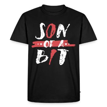 Fils d’un petit programmeur informatique - T-shirt Premium bio Homme - noir - Devant - Nico (187cm)