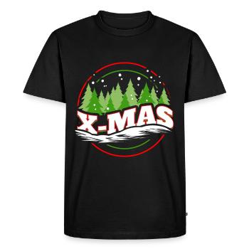 Logo de Noël de Noël avec des arbres pour Noël - T-shirt Premium bio Homme - noir - Devant - Nico (187cm)