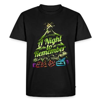 Une nuit pour se souvenir de l’arbre de Noël avec des cadeaux - T-shirt Premium bio Homme - noir - Devant - Nico (187cm)