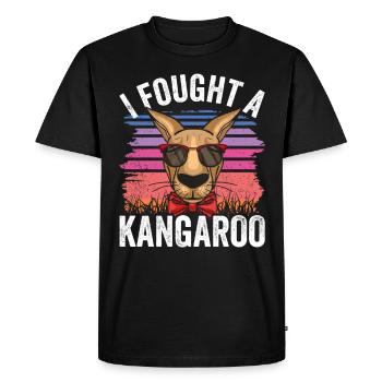 Je me suis battu avec un kangourou animal kangourou kangourou - T-shirt Premium bio Homme - noir - Devant - Nico (187cm)