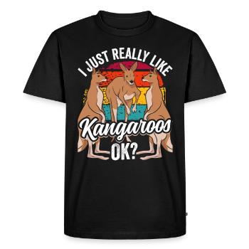 J’aime beaucoup les kangourous animaux kangourou - T-shirt Premium bio Homme - noir - Devant - Nico (187cm)