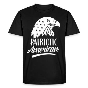 Patriotic American Patriot Patriotic US - Men's Premium Organic T-Shirt - black - Front - Nico (187cm)