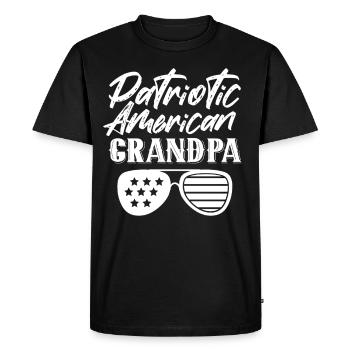 Patriotic American Grandfather Patriot US - Men's Premium Organic T-Shirt - black - Front - Nico (187cm)
