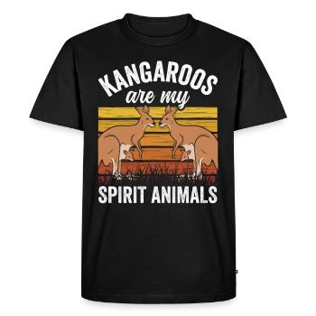 Kangaroos are my favorite animals animal kangaroo - Men's Premium Organic T-Shirt - black - Front - Nico (187cm)