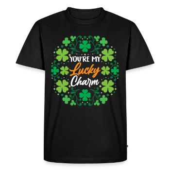 Tu es mon porte-bonheur irlandais irlandais irlandais - T-shirt Premium bio Homme - noir - Devant - Nico (187cm)