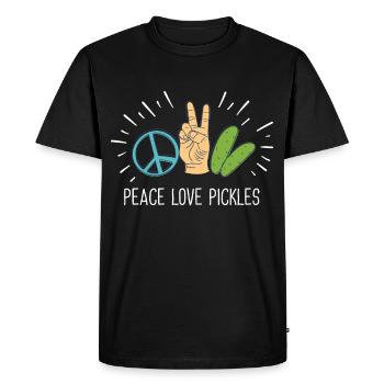 Peace Love Pickles - Men's Premium Organic T-Shirt - black - Front - Nico (187cm)