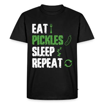 Eat Pickles Sleep Repeat - Men's Premium Organic T-Shirt - black - Front - Nico (187cm)