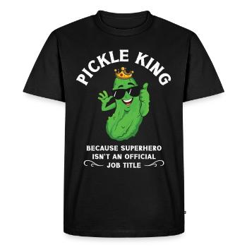 Pickle King Parce que Super-héros n’est pas un officiel - T-shirt Premium bio Homme - noir - Devant - Nico (187cm)