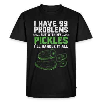J’ai des problèmes mais avec mes cornichons - T-shirt Premium bio Homme - noir - Devant - Nico (187cm)