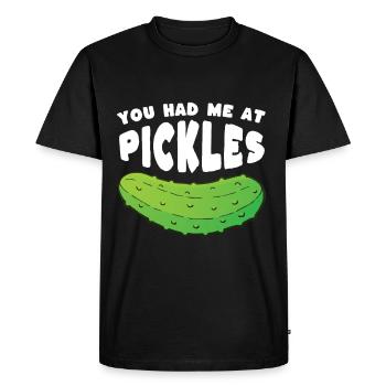 You Had Me At Pickles - Men's Premium Organic T-Shirt - black - Front - Nico (187cm)