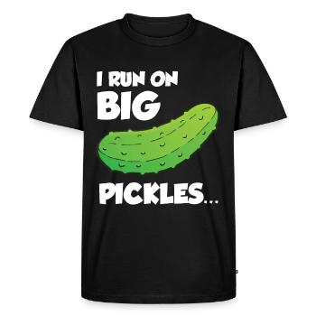 I Run On Big Pickles - Men's Premium Organic T-Shirt - black - Front - Nico (187cm)