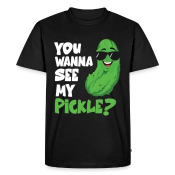 Vous voulez voir mon cornichon - T-shirt Premium bio Homme - noir - Devant - Nico (187cm)