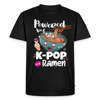 Powered By Kpop and Ramen - Men's Premium Organic T-Shirt - black - Front - Nico (187cm)