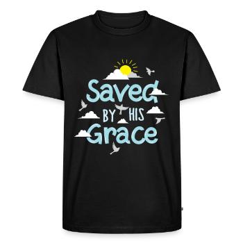 Sauvé par sa grâce - T-shirt Premium bio Homme - noir - Devant - Nico (187cm)