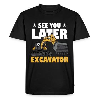 See You Later Excavator - Men's Premium Organic T-Shirt - black - Front - Nico (187cm)