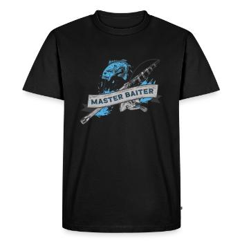 Master Baiter Rod Fisherman Fishing Fishing - Men's Premium Organic T-Shirt - black - Front - Nico (187cm)