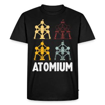 Noyau atomique de l’Atomium de Bruxelles Physics Science - T-shirt Premium bio Homme - noir - Devant - Nico (187cm)