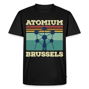 Brussels Atomium Heartbeat Atomic nucleus Science - Men's Premium Organic T-Shirt - black - Front - Nico (187cm)
