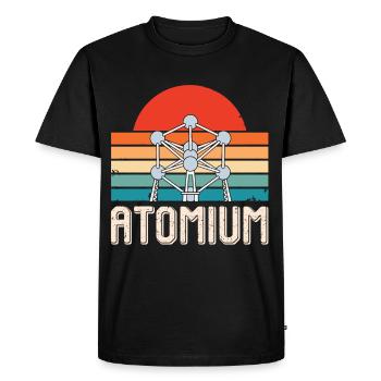 Physique atomique Atomium Science du noyau atomique Physicien - T-shirt Premium bio Homme - noir - Devant - Nico (187cm)