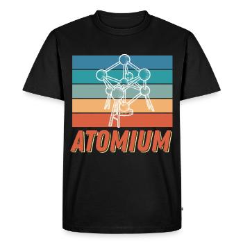Atomium Science Noyau atomique Physique Physicien atomique - T-shirt Premium bio Homme - noir - Devant - Nico (187cm)
