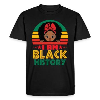 Black History Women Proud Black Melanin Festival - T-shirt Premium bio Homme - noir - Devant - Nico (187cm)