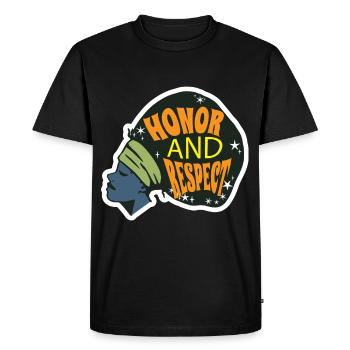 Black Woman Honor and Respect Black History - Men's Premium Organic T-Shirt - black - Front - Nico (187cm)