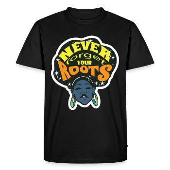 Mois de l’histoire des Noirs Racines noires Mélanine - T-shirt Premium bio Homme - noir - Devant - Nico (187cm)