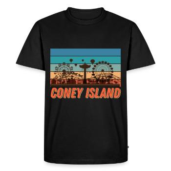 Brooklyn Coney Island Retro Circus Fun Park New Yo - T-shirt Premium bio Homme - noir - Devant - Nico (187cm)