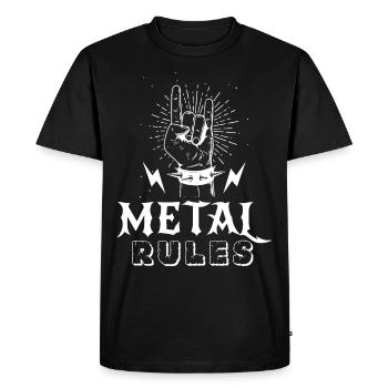 Metal Rules Punk Heavy Metal Mode Rocking Music H - T-shirt Premium bio Homme - noir - Devant - Nico (187cm)