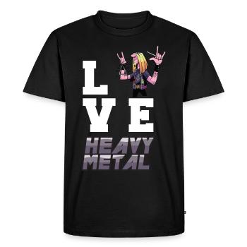 Love Heavy Metal Rock You Metal Fan Rocking Hard R - Men's Premium Organic T-Shirt - black - Front - Nico (187cm)