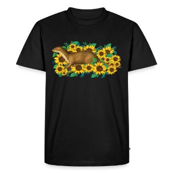 Loutre de rivière eurasienne - T-shirt Premium bio Homme - noir - Devant - Nico (187cm)