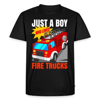 Pompiers Pompiers Garçons - T-shirt Premium bio Homme - noir - Devant - Nico (187cm)