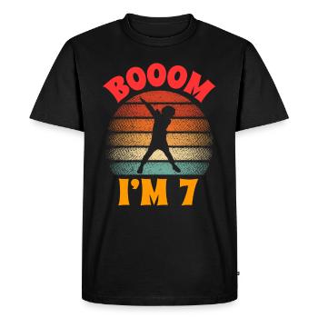 dabbing 7ème anniversaire rétro 7 ans - T-shirt Premium bio Homme - noir - Devant - Nico (187cm)