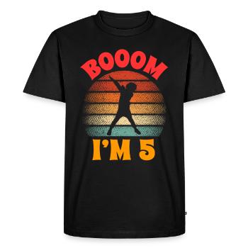 dabbing 5ème anniversaire rétro 5 ans - T-shirt Premium bio Homme - noir - Devant - Nico (187cm)