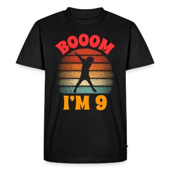 dabbing 9th birthday retro 9 years old - Men's Premium Organic T-Shirt - black - Front - Nico (187cm)