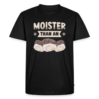 Plus moelleux qu’une huître, le copain fruits de mer - T-shirt Premium bio Homme - noir - Devant - Nico (187cm)
