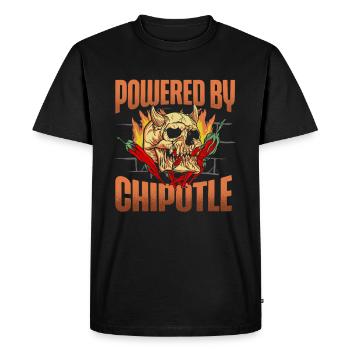 Powered by Chipotle Spicy Food Flavour - Men's Premium Organic T-Shirt - black - Front - Nico (187cm)